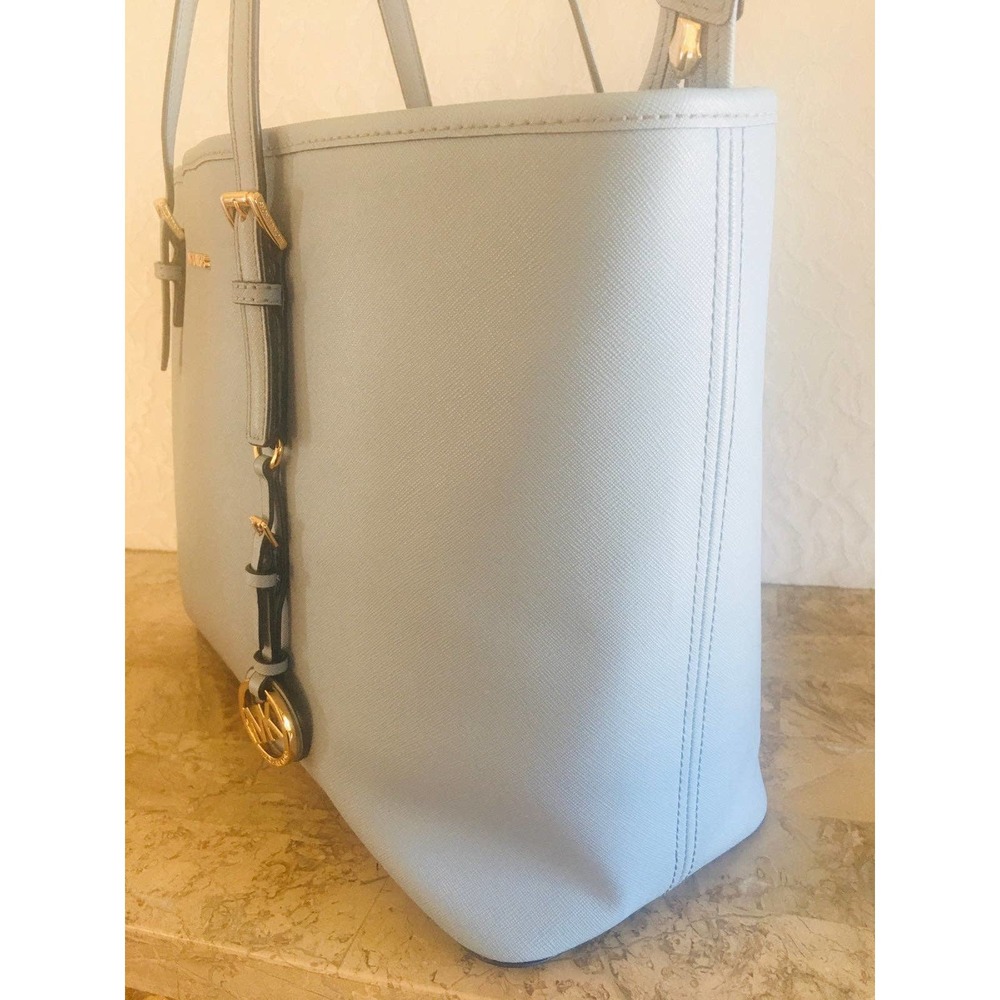 Michael Kors grossgrain shoulder bag blue tote/diaper bag - Picture 4 of 7